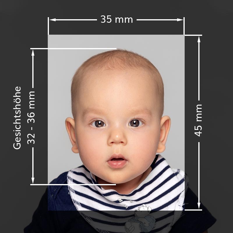 Anforderungen biometrisches Passbild für Babys